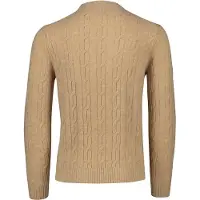 Gant pour homme. 8050213 Pull à col rond en laine de mouton marron, tricoté avec des huit (XXL), Casuel