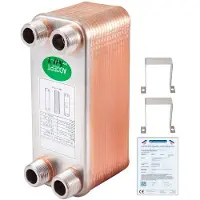 Vevor Echangeur Thermique 1230MN34 Echangeur De Chaleur Thermique à 30 Plaques pour le refroidissement d'huile industrielle/les évaporateurs de réfrigérant/les condenseurs