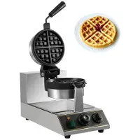 Vevor Gaufrier électrique commercial rotatif rond Belgique 1100w 18cm rotatif