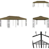 vidaXL Gazebo 6x3 m Taupe 180 g/m² - Chapiteaux et tentes de réception
