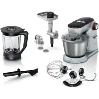 Bosch MUM9B34S27, 5,5 l, Aluminium, Noir, Bouton rotatif, Mélange, Mixer, Acier inoxydable, Aluminium