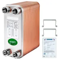 Vevor Échangeur Thermique Échangeur de Chaleur Thermique à 60 Plaques pour le Refroidissement d'Huile Industrielle