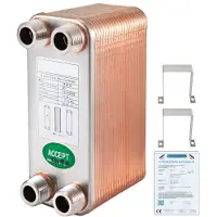 Vevor Echangeur Thermique 1240MN34 Echangeur De Chaleur Thermique à 40 Plaques pour le refroidissement d'huile industrielle/les évaporateurs de réfrigérant/les condenseurs