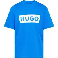 HUGO T-Shirt 'Nico' azur / blanc