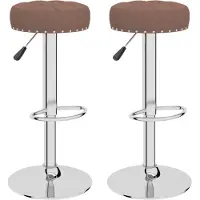 The Living Store Tabouret de bar 2 pcs. Tissu marron