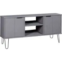 vidaXL Armoire TV New York Gris Pin massif