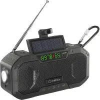 Renkforce RF-CR-300 Outdoor Radio FM, MW Bluetooth, SD rechargeable, panneau solaire, manivelle Noir (RF-5236092)