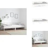vidaXL Lit de jour blanc pin massif 80x200 cm - Lits et Sommiers