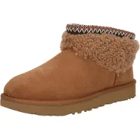 Ugg Boots 'Classic Ultra Mini Maxi Curly' caramel / brun foncé / blanc