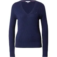 Tommy Hilfiger Pull-over 'Cable' bleu marine / bleu foncé / rouge / blanc