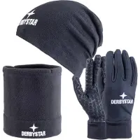 Derbystar set d'hiver polaire bonnet+gants+nuque noir 8