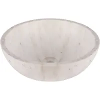 Differnz Marmor vasque à poser - 40x40x15cm - ronde - marbre - blanc brillant 38.010.57
