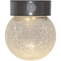 Star Trading Applique solaire à LED - optique verre brisé - 4 LED blanc chaud - H : 14,5cm - capteur de lumière/détecteur de mouvement