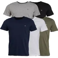 Jack & Jones lot de 5 T-shirts JXJ Homme Bleu Marine/Blanc/Gris/Khaki/Noir