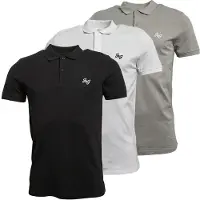 Jack & Jones Polos Homme Marley Lot de 3 Blanc/Noir/Gris