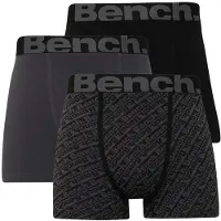 Bench Boxers Vildar par trois hommes - Black AOP/Noir/Gris foncé