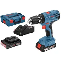 Bosch Perceuses-visseuses à percussion 18V GSB 18V-21 Professional + 2 batteries 2Ah + chargeur + coffret L-CASE - - 06019H1109