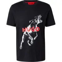 HUGO BOSS T-Shirt 'Deyladec' canneberge / noir / blanc cassé