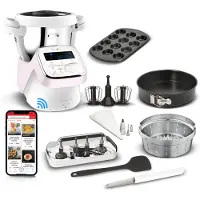 Moulinex i-Companion XL HF90E700 - Robot cuiseur - 4.5 litres - 1550 Watt - blanc/rose