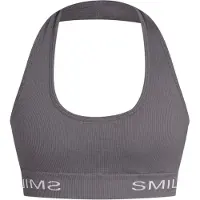 SMILODOX Soutien-gorge de sport 'Azura' gris foncé / blanc