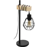 Eglo Lampe de table Townshend 5 bois avec interrupteur