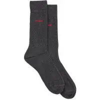 HUGO Lot de deux paires de chaussettes mi-hautes avec logo