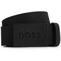 BOSS Ceinture en cuir italien avec boucle plate texturée