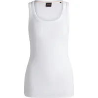 BOSS pour femme. 50504245 T-shirt Emmatite blanc (XS), Casuel, Coton, Sans manches / bretelles