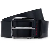 HUGO Ceinture en cuir grainé à surpiqûres rouges