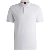 BOSS Passenger 10256683 Orange Short Sleeve Polo Blanc 6XL Homme