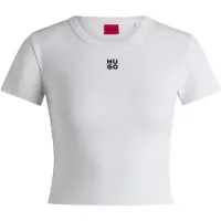 HUGO T-shirt 'Delanor' noir / blanc