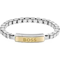 HUGO BOSS Intemporel bracelet bicolore en acier pour hommes Devon 1580597 - Longueur : 17,5 cm
