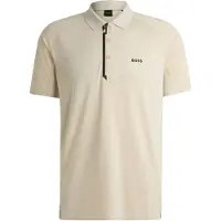 BOSS pour homme. 50519505 Polo beige Paddytech (M), Casuel, Manche courte, Polister recyclé, Durable