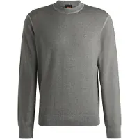 HUGO BOSS Pull Regular en laine vierge avec logo brodé