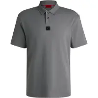 HUGO Deabono D 10261766 Red Short Sleeve Polo Gris M Homme