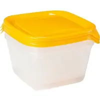 Curver Jeu de récipients Fresh&Go jaunes, transparents et carrés, Boîte de conservation, Jaune, Transparent