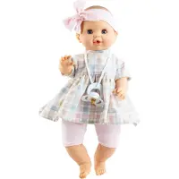 Paola Reina poupée Sonia à carreaux rose 36cm sans mécanisme