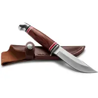 ØYO Oyo Geilo Knife W/ Leather Sheath, couteau de chasse, brun