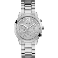 GUESS Montre à affichage analogique 'Solar' noir / argent