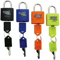 Security Plus Mini Family Cadenas Set V22-4 - 4 cadenas de couleur avec 2 clés en croix chacun