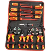 BRÜDER MANNESMANN Jeu d'outils VDE 14 pièces Sacoche en nylon