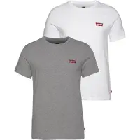 Levi's T-Shirt 'Graphic Crewneck T-Shirt - 2 Pack' gris / blanc