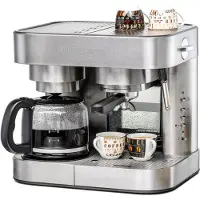 Rommelsbacher Machine à café et à expresso EKS 3010, 10 tasses, 1,5 l, 2225 W, 19 tasses, récipient en verre, acier inoxydable