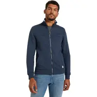 Tom Tailor Veste de survêtement bleu foncé / blanc