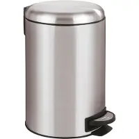 Wenko Seau à pédale Poubelle en inox Seau à cosmétiques 12L Softclose LEMAN Leman