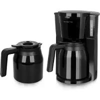 Emerio cafetière avec double carafe isotherme – 1 L café filtre – 8 tasses – système anti-goutte – adaptée aussi pour le camping – CME-125050 – noir