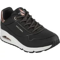 SKECHERS Baskets basses 'Uno' or rose / noir