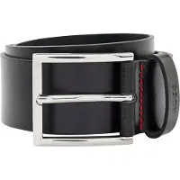 HUGO pour homme. 50470639 Ceinture en cuir Giaspo noir (80 cm), Casuel