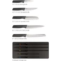 Joseph Joseph Elevate Lot de 5 couteaux avec bac