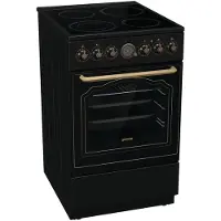 Gorenje Classico GECS 5B70CLB Elektrický sporák se sklokeramickou varnou deskou/retro design / 50 cm / 70 litrů/Gentle Close/rychlý ohřev/AirFry/ExtraSteam/režim Pizza/AquaClean/černý